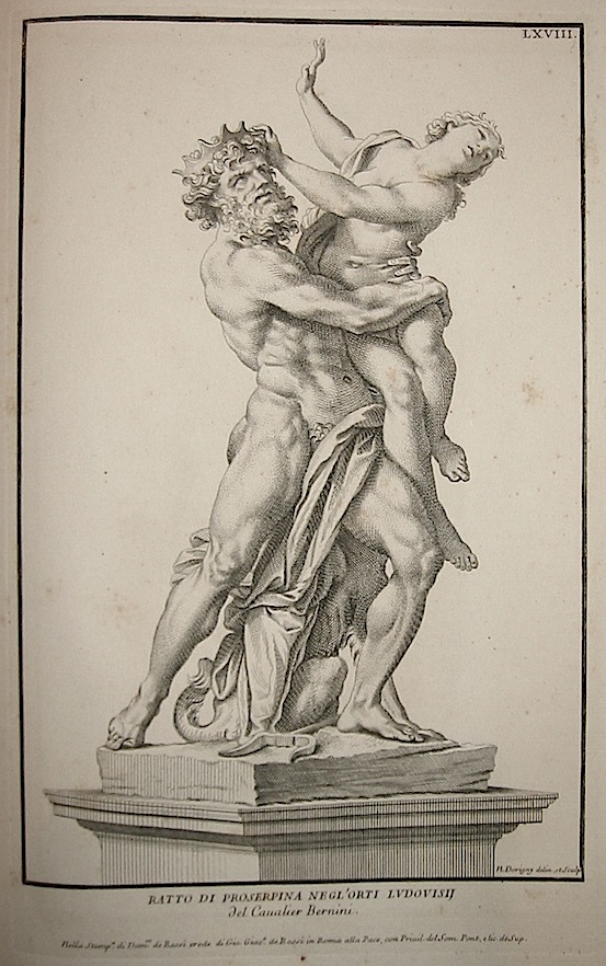 Dorigny Nicolas Ratto di Proserpina negl'Orti Ludovisi del Cavalier Bernini 1704 Roma 